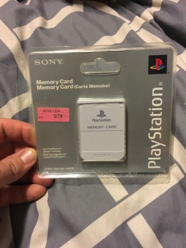 Brand New Official OEM Sony PlayStation PS1 PSOne Memory Card Factory Sealed NOS