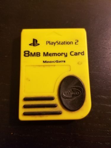 8MB Memory Card Yellow PS2 Official Sony Playstation 2 Nyko Magic Gate