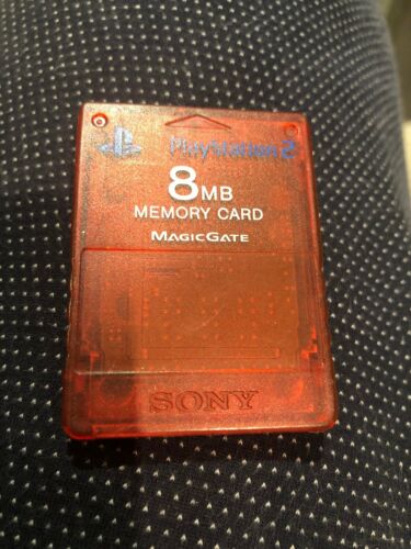 Playstation 2 PS2 Memory card 8MB Magic Gate Red Genuine Free Shipping