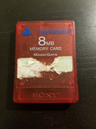 Official OEM Sony PlayStation 2 PS2 8MB Memory Card - Red
