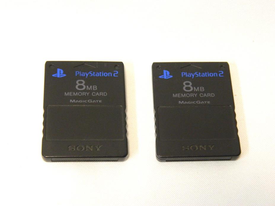 2 SONY PLAYSTATION 2 PS2 GAME 8MB MEMORY CARDS - USED