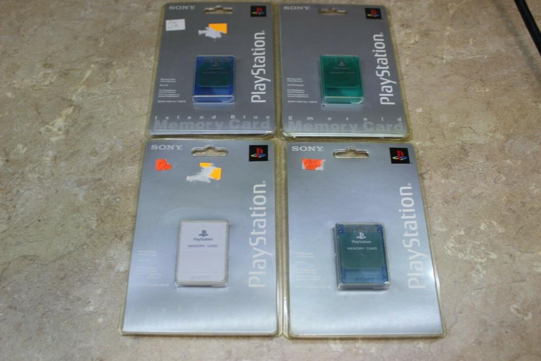 4 PS1 Memory Card Official Licensed Product New Sony Playstation lot RARE