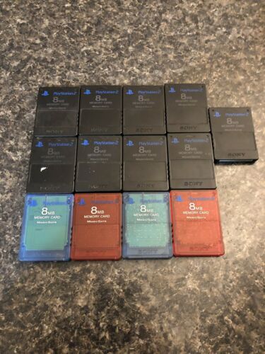 Playstation 2 PS2 lot of 13 Sony Official Memory Card SCPH-10020