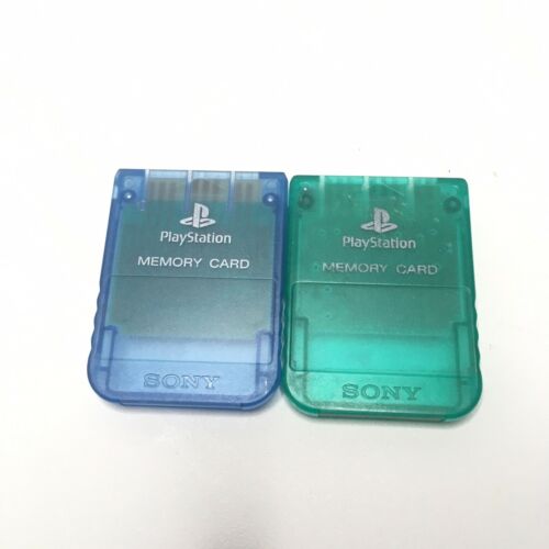 LOT OF (2) Official OEM Original Sony PlayStation PS1 Memory Cards