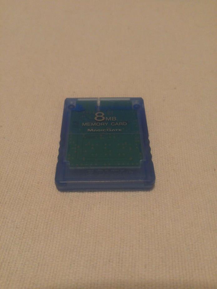 Official Sony Playstation 2 Memory Card CLEAR BLUE SCPH-10020