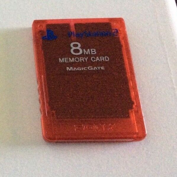 Official Playstation 2 Memory Card Clear Crimson! OEM (8mb)