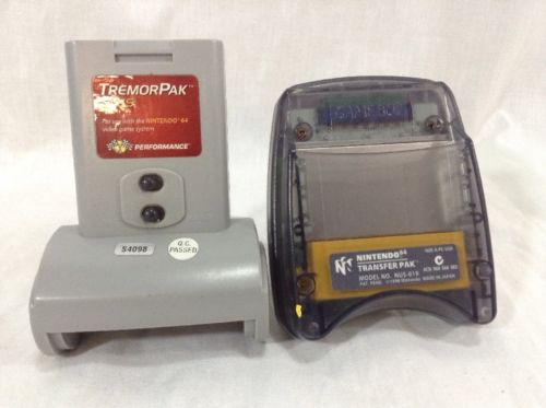 Nintendo 64 Transfer Pack And Tremor Pak Plus Untested