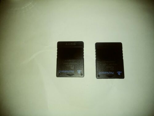 2X SCPH-10020 PS2 Sony 8MB Official PlayStation 2 Memory Card (8 MB) – Black OEM