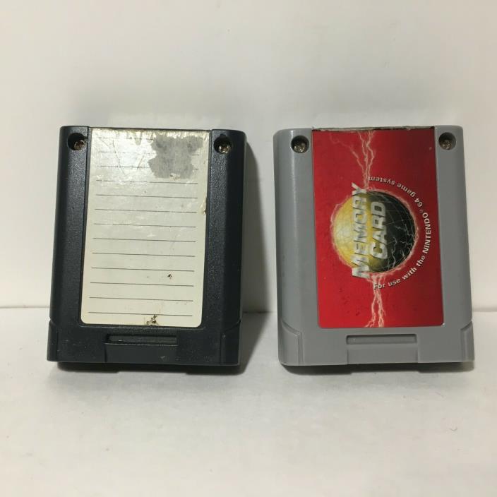 Nintendo 64 N64 Memory Card Plus Lot (2) From Performance