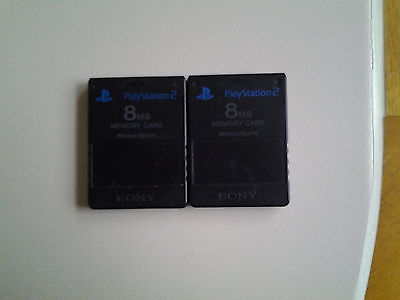 LOT of 2 PLAYSTATION PS2 MEMORY CARDS TESTED