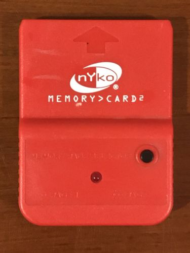 Playstation Red Memory Card NyKo Sony PS - TESTED WORKS!!!