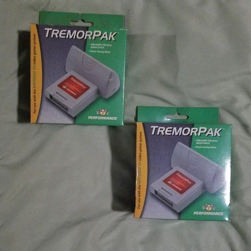 Tremor Pak Shaker Rumble Pack Nintendo 64 N64 Lot Of 2 New in Box