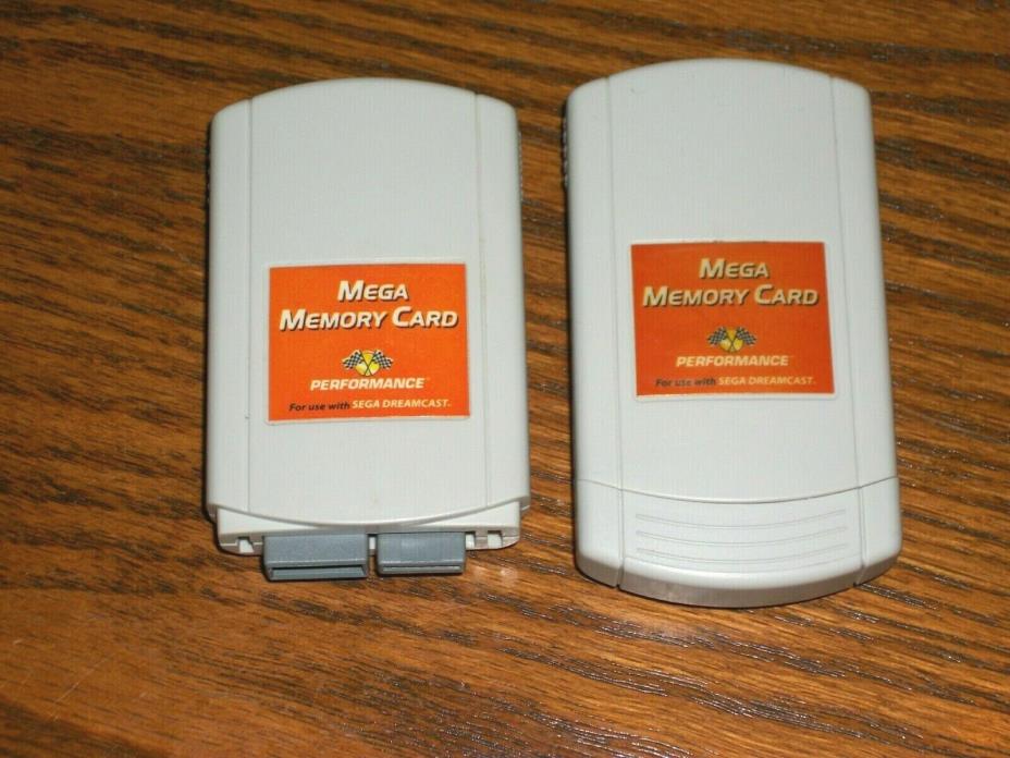 Lot of 2 Sega Dreamcast Performance Mega Memory Cards Tested Working