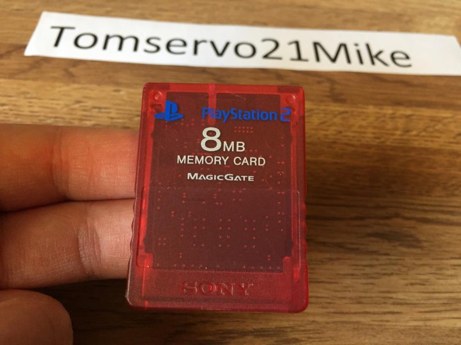 Official OEM Genuine Sony Playstation 2 PS2 RED 8MB Magicgate Memory Card TESTED