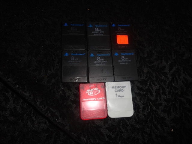 Official Sony PlayStation 2 PS2 Memory Card Black Lot of 8