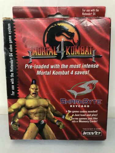 Mortal Kombat 4 Sharkbyte Memory Keycard in Box - Nintendo 64 N64 Card Pack Pak