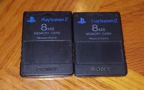 Sony Playstation 2 Two Memory Card Lot PS2 BLACK Genuine Official OEM