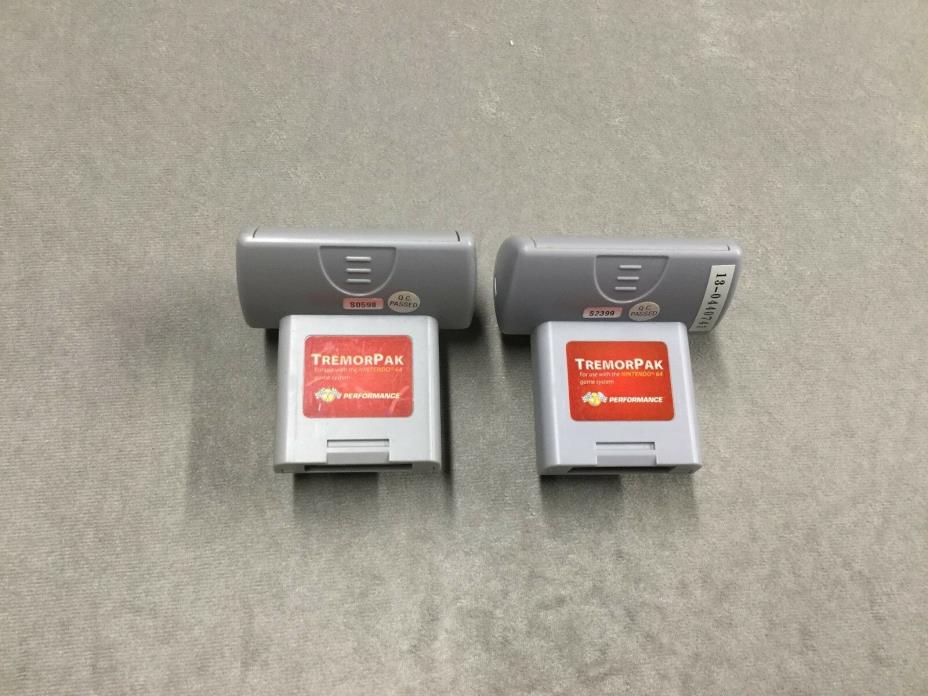Nintendo 64 Tremor Pak Pack Save /  Rumble  N64 Performance  Set of 2   P-385