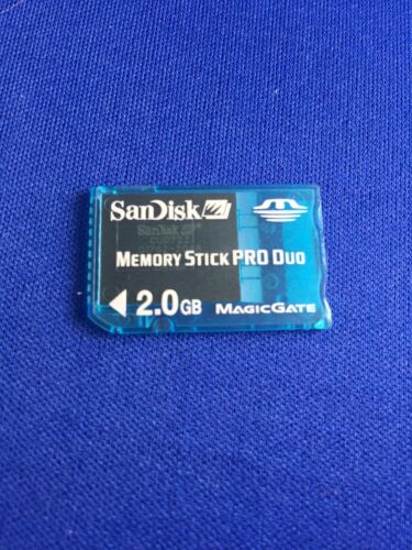 Sandisk 2GB Memory Stick Pro Duo Transparent Blue Memory Card For PSP