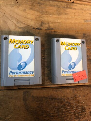 (2) Nintendo 64 N64 Memory Card Controller Pack Performance SAVE YOUR GAMES