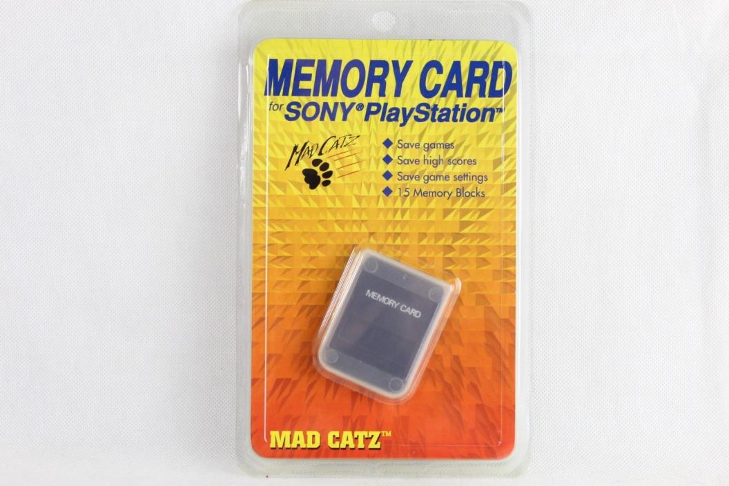Mad Catz Memory Card For Sony PlayStation PS1 15 Memory Blocks FACTORY SEALED