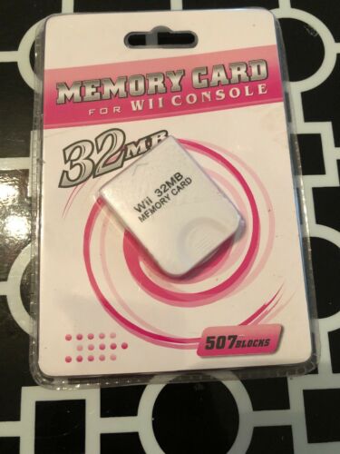 32 MB Memory Card for GameCube Wii (Hexir) New 507 Blocks 32MB Storage