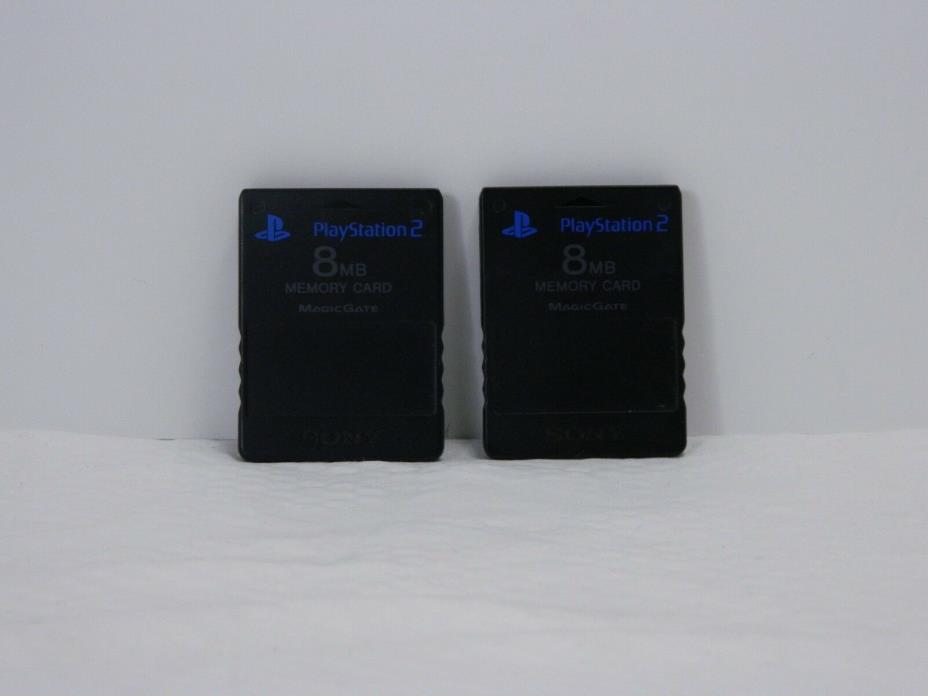 2 Sony Playstation 2 Magic Gate 8 MB Memory Card PS2 n1158