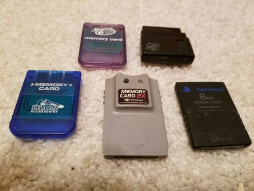 PLAYSTATION MEMORY CARD LOT OF 4 MEMORY CARDS AND 1 PREDATOR RECEIVER-FREE SHIP-