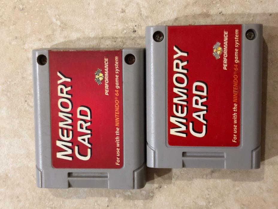 Nintendo 64 Performance P-302 Memory Card Lot of 2! Free Shipping! N64