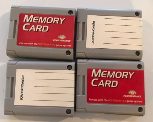 Lot Of 4 Nintendo 64 Memory Card N64