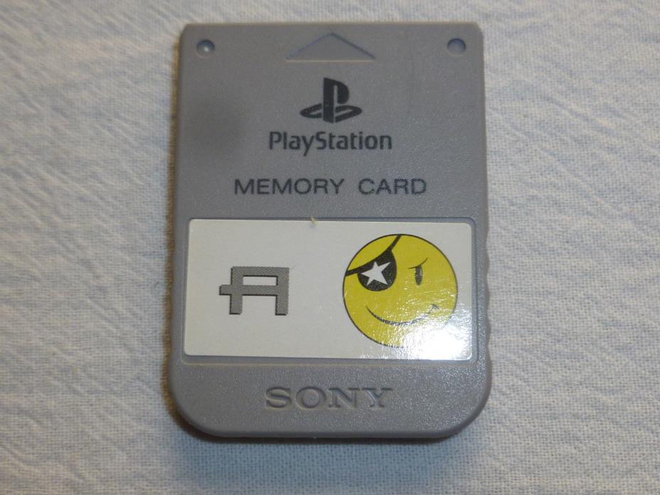 Gray Official SONY PLAYSTATION 1 PS1 Memory Card SCPH-1020 OEM with PSM Sticker