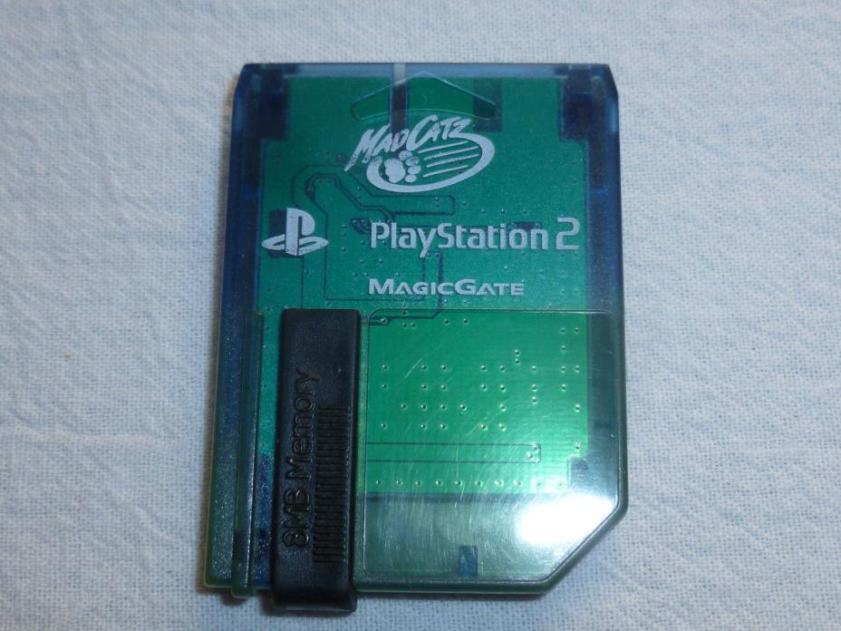 PlayStation 2 Blue Mad Catz MagicGate 8MB Memory Card for PS2, WORKS! TESTED!
