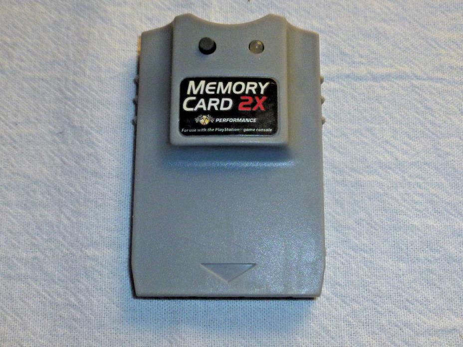 Performance Brand Gray Memory Card 2X for the Sony PlayStation 1 PS1 TESTED!