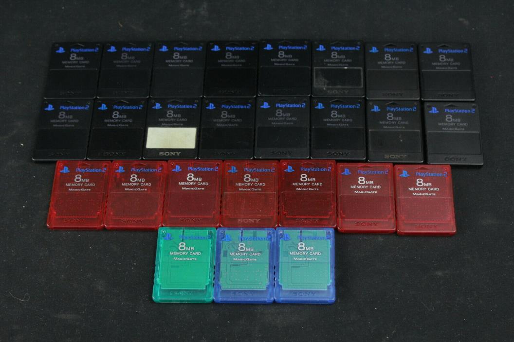 Lot of 26 OEM Official Sony PlayStation 2 PS2 Memory Cards
