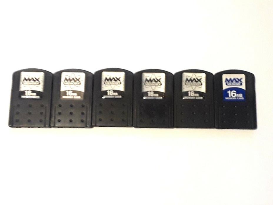 PS2 16 Meg Max Memory Card For PlayStation 2 lot of 6- Used