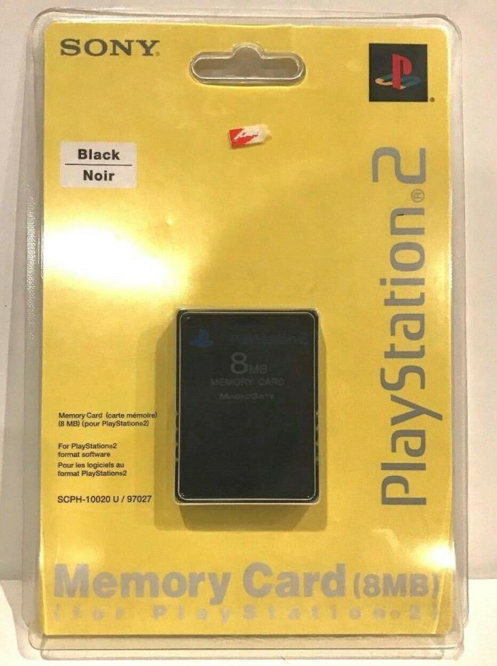 NEW OFFICIAL SONY PLAYSTATION 2 PS2 BLACK 8MB MEMORY CARD MAGICGATE SCPH-10020