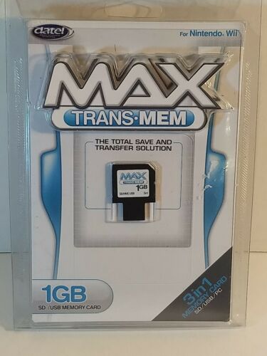 1 GB Datel Max Trans Mem Memory Card for Nintendo Wii SD & USB new