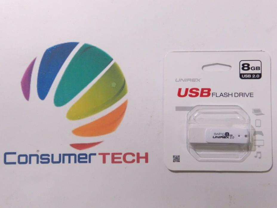 Unirex USB 2.0 Swing Flash Drive 8GB USFW-208S New Condition -MC003