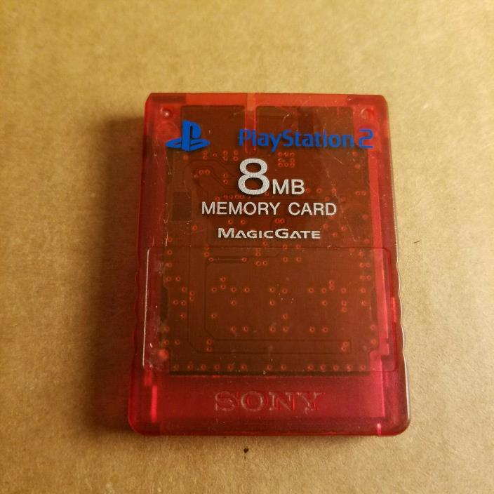 Playstation Clear Red Memory Card - PS1 - FAST SHIPPING