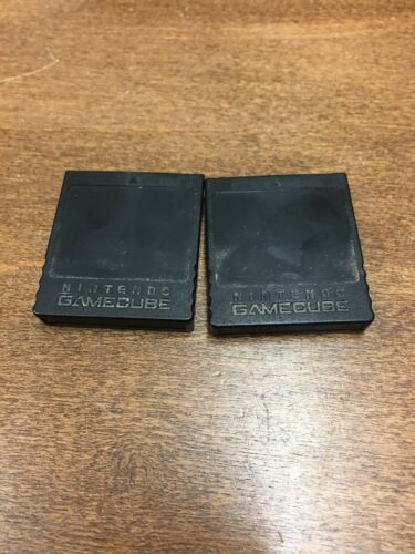 2 Official Nintendo GameCube Memory Card DOL-014 Original Black OEM 251 Blocks