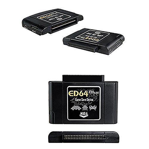 ED64 Plus Game Save Device SD Card Adapter For N64 Game PAL/NTSC Accessory Black