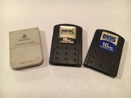 Three 3 Playstation PS1 Memory Cards
