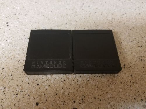 Official Nintendo GameCube Black Memory Card Lot of (2) DOL-014 Genuine oem work