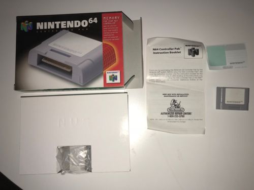 NINTENDO 64 MEMORY CARD CONTROLLER PAK PACK COMPLETE IN BOX GREAT CONDITION