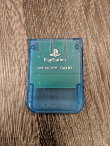 Sony OEM Playstation 1 Memory Card Clear Blue PS1 AUTHENTIC GENUINE SCPH-1020 NR