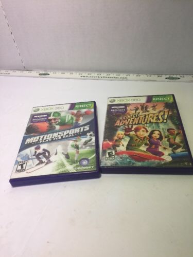 Xbox 360 Kinect  2 Pack Motion Sports And Adventures Preowned In  Good Condition