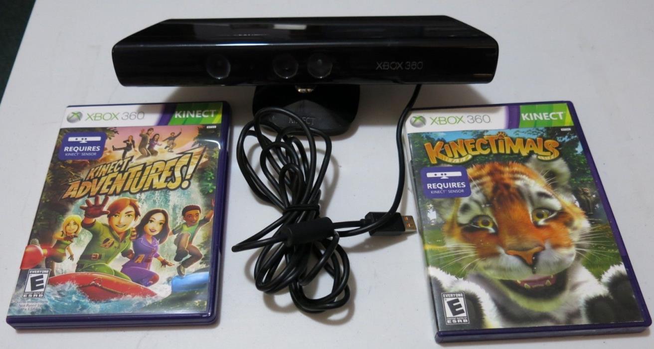 Microsoft Xbox 360 Official Kinect Motion Sensor Bar & Video Game Combo Bundle