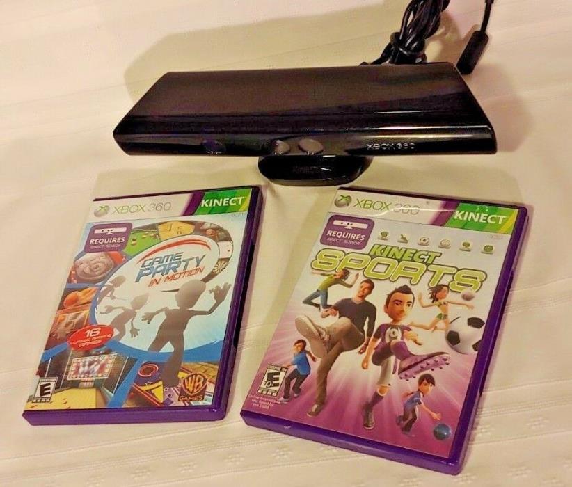 Microsoft Xbox 360 Kinect Sensor Bar, Model 1414 with Adventures & Sport Game