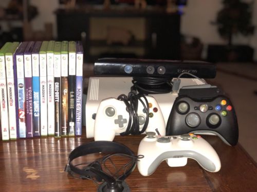 Original Xbox 360 + Kinect, Three Controllers And Games.