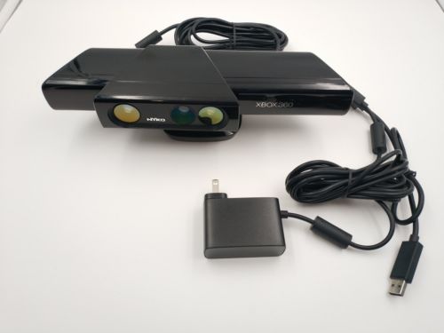 Microsoft Xbox 360 Kinect Motion Sensor Bar Black Model 1414 w/ PSU & Zoom A1